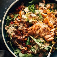 Salmon salad pin